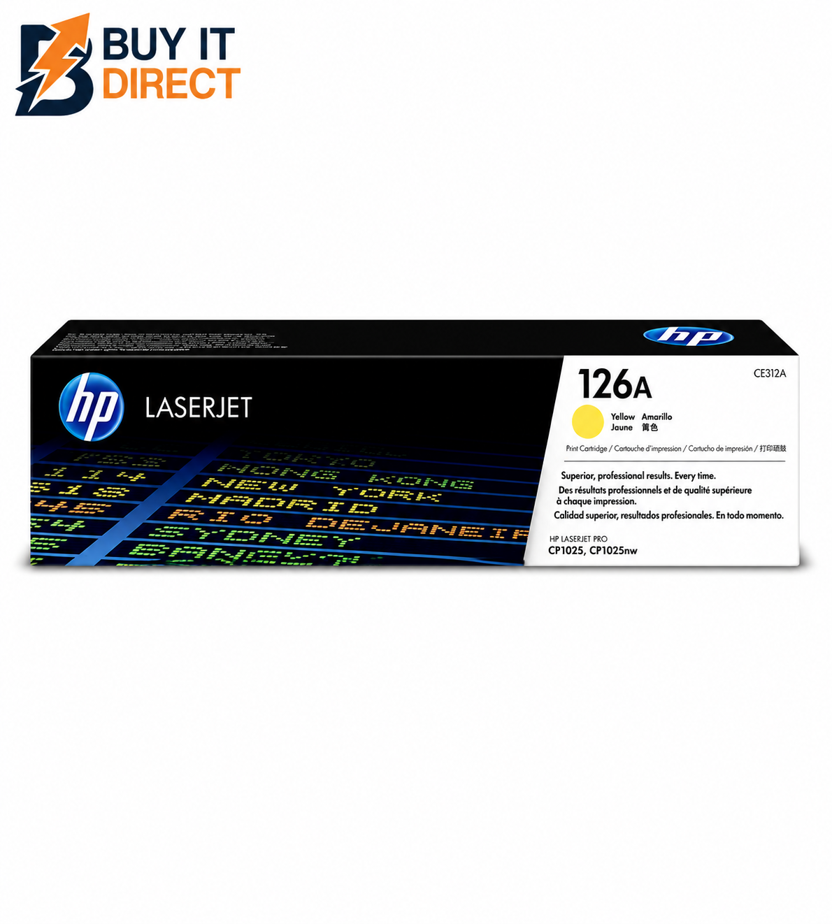 خرطوشة تونر HP 126A أصلية باللون الأصفر لطابعات LaserJet – 1,000 صفحة – CE312A