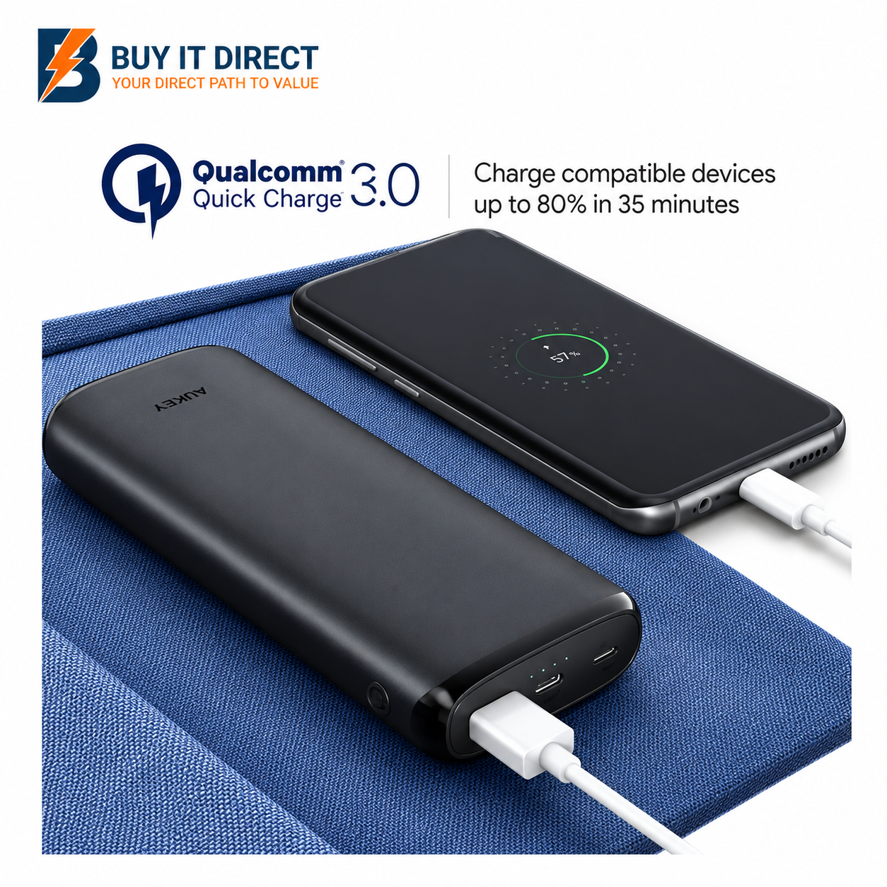 AUKEY Sprint Go Lightning 20000mAh Power Bank 18W PD QC 3.0 PB Y23