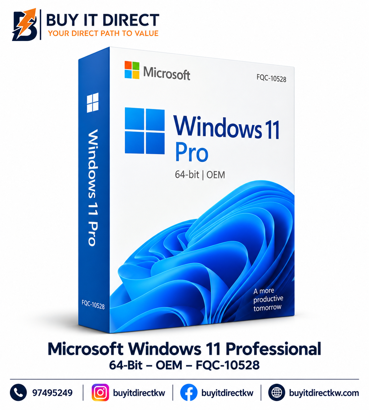 Microsoft Windows 11 Professional – 64-Bit – OEM – FQC-10528