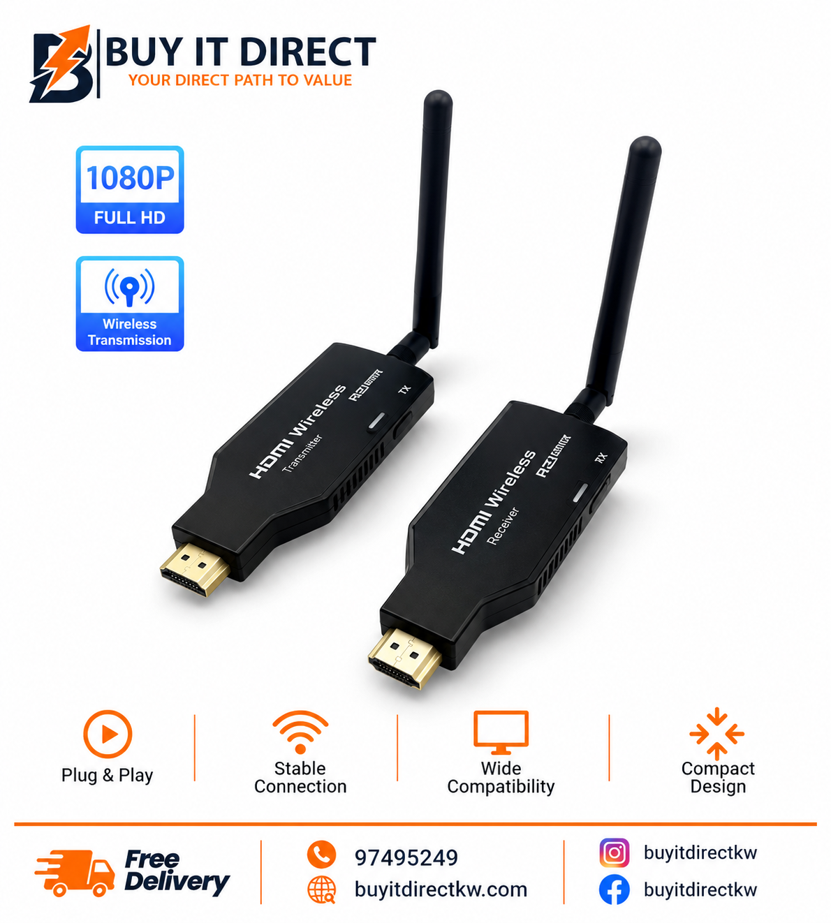 HDMI Wireless Transmitter Receiver 50 Meter