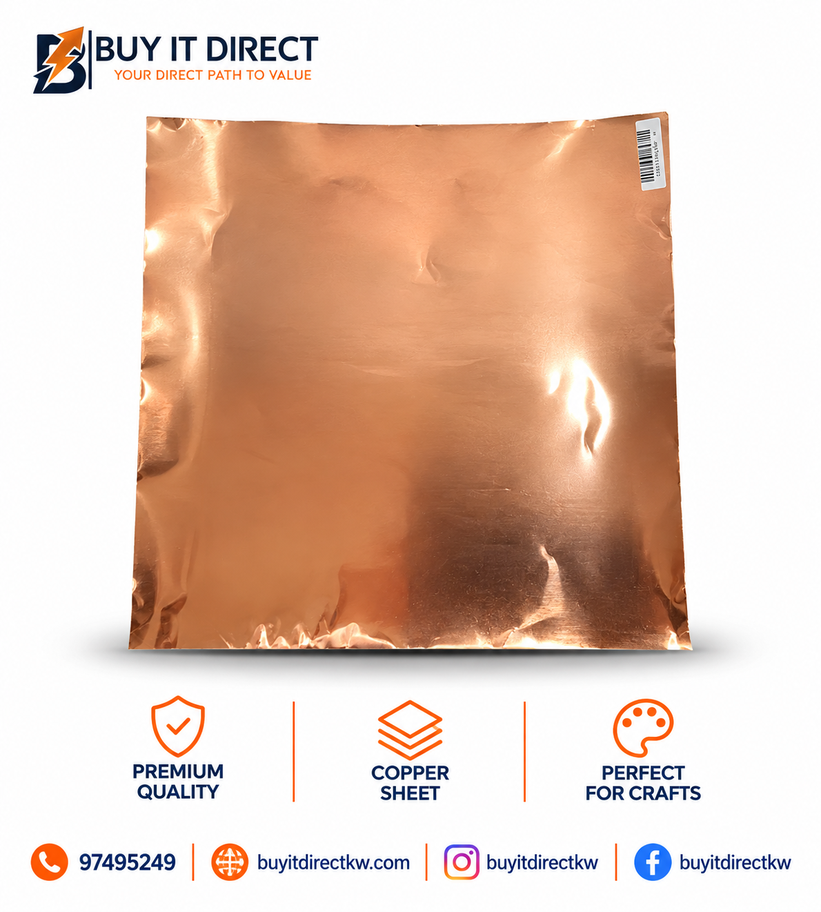 Copper Sheet 30 x 30 cm