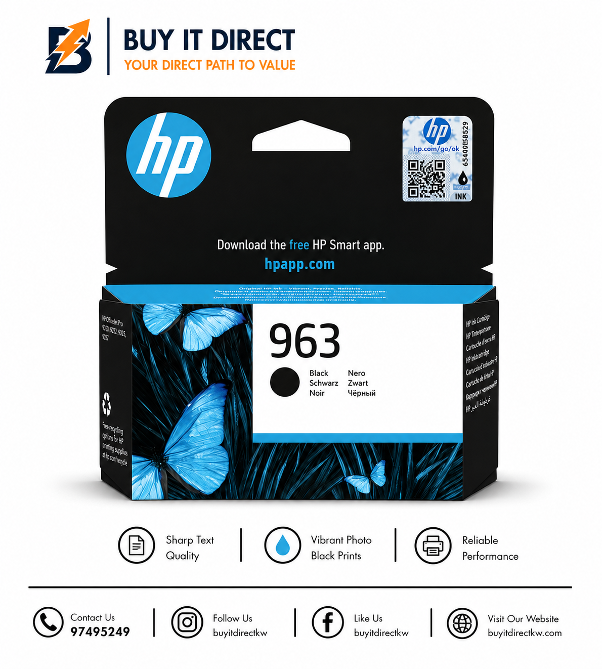 خرطوشة حبر HP 963 أسود أصلية