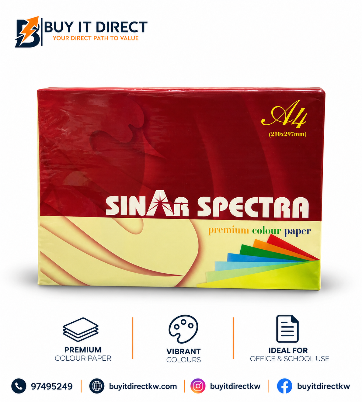 SINAR SPECTRA IT 110 Cream A4 Paper 80 GSM 500 Sheets