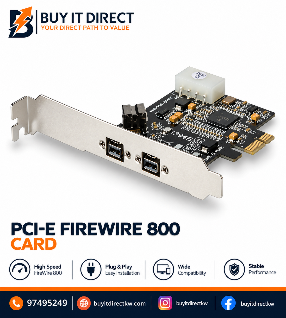 PCI E FireWire 800 Card