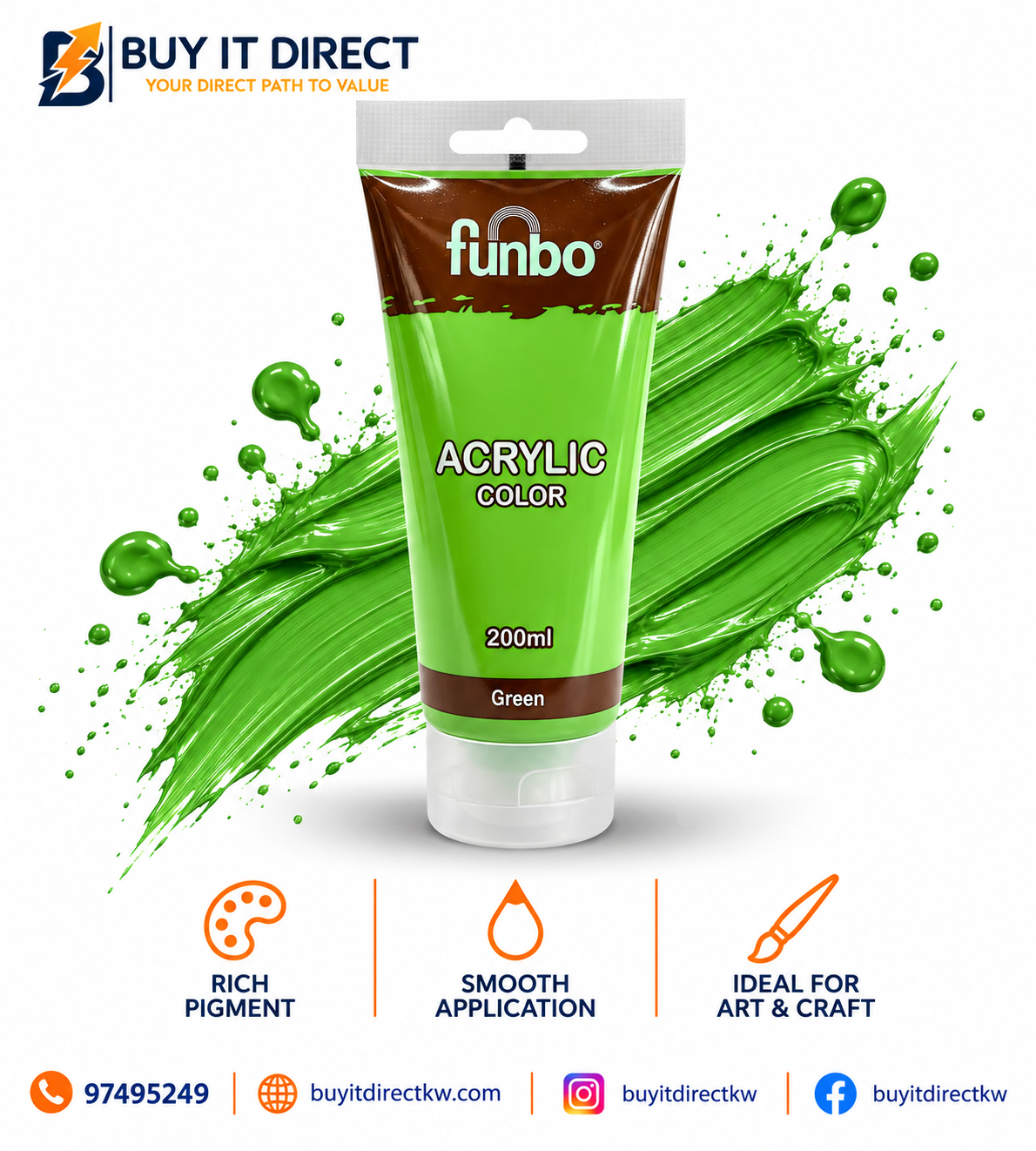 Acrylic Color Paint 200 ml Green