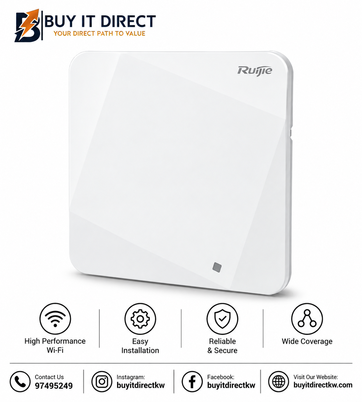Ruijie RG-AP720-L Wi-Fi 5 AC1167 Dual Band Indoor Wireless Access Point RG-AP720-L