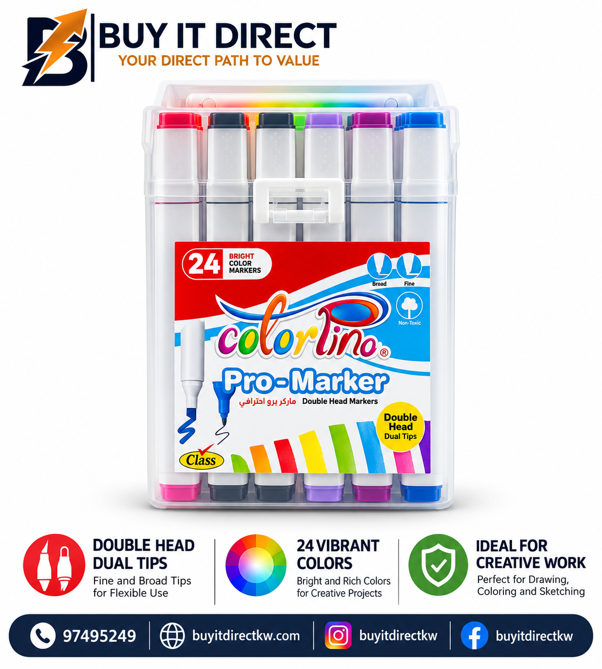 Class ColorPia Pro Marker 24 Colors Double Head