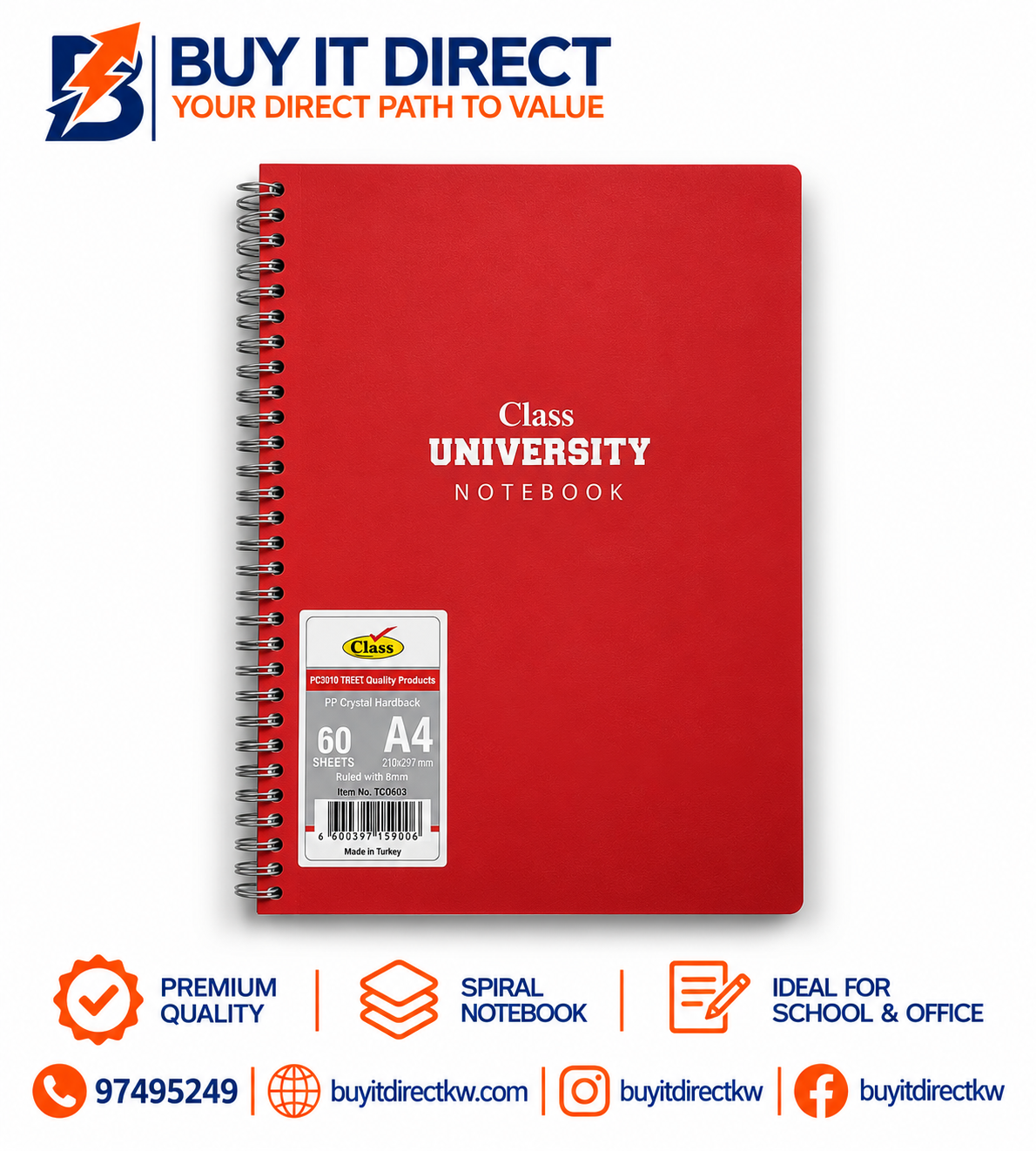 Class University NoteBook 60 Sheets