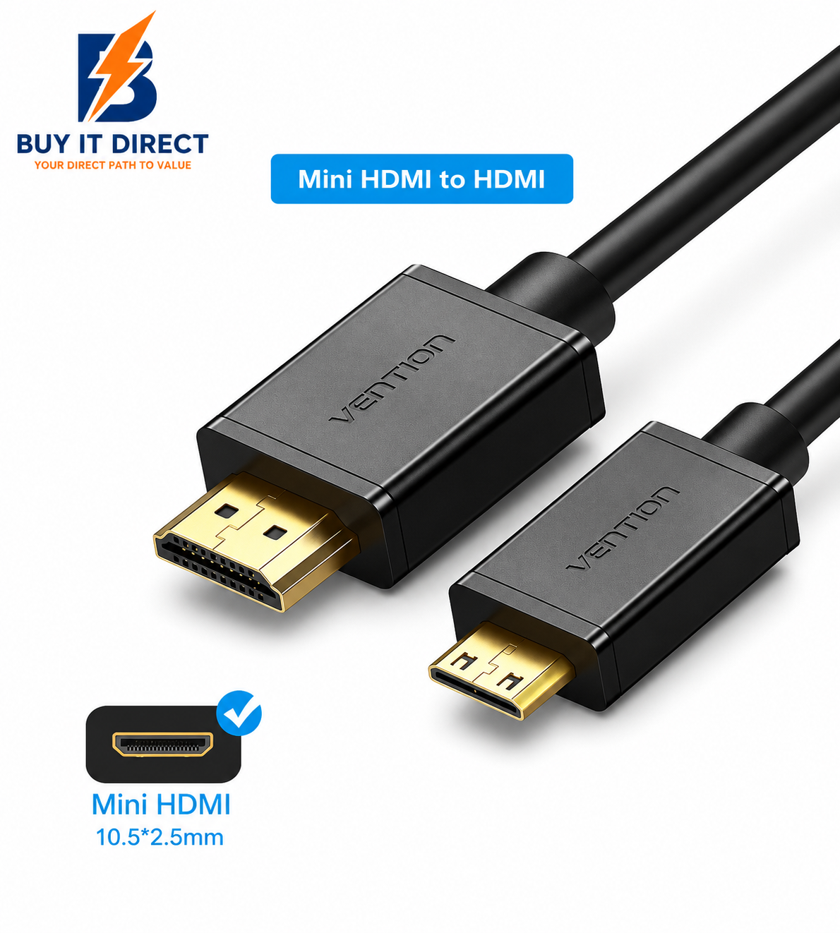 كابل JASOZ A108 HDMI إلى Mini HDMI بدقة 4K – بطول 1.5 متر
