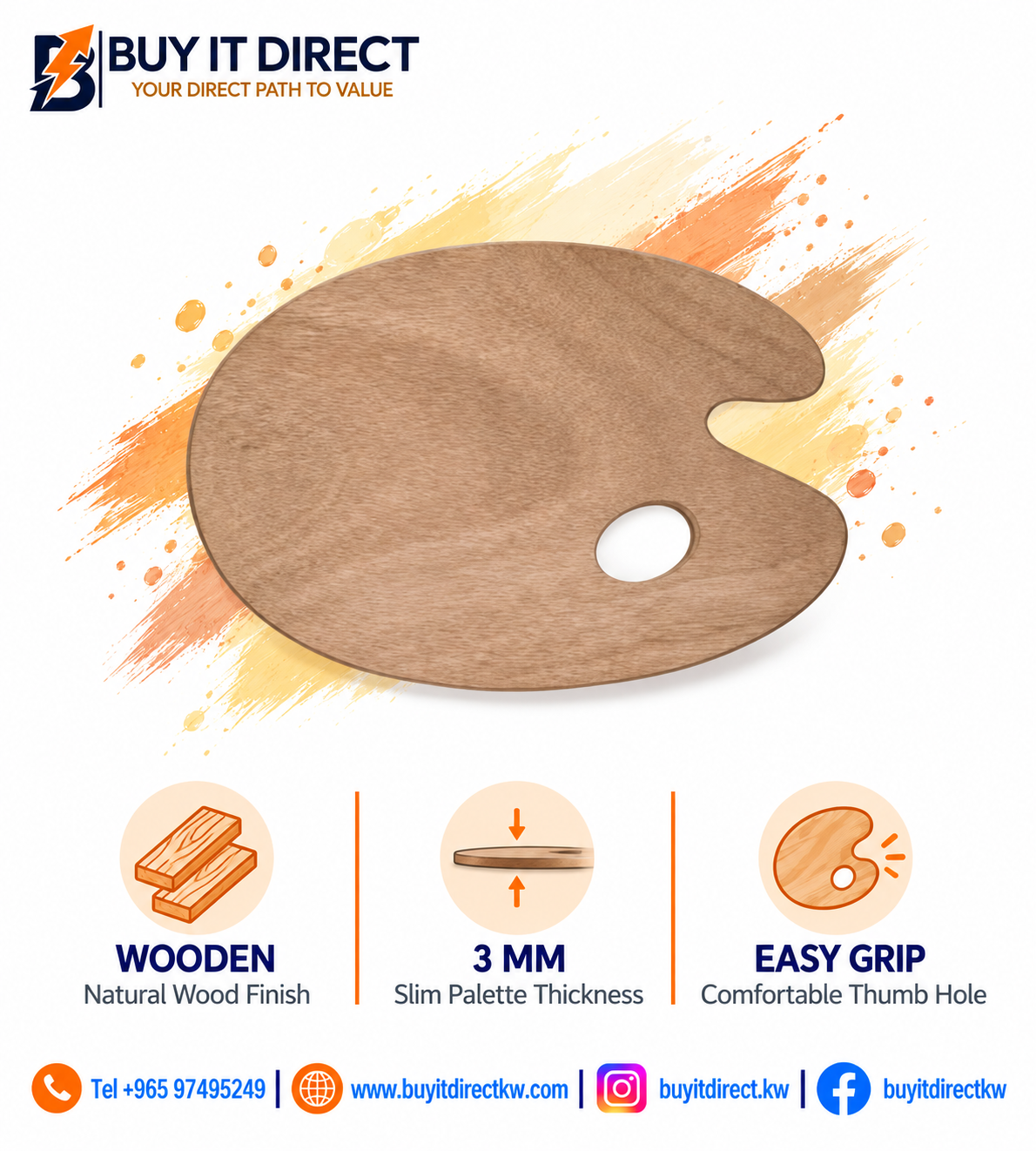 Wooden Painting Palette 3mm