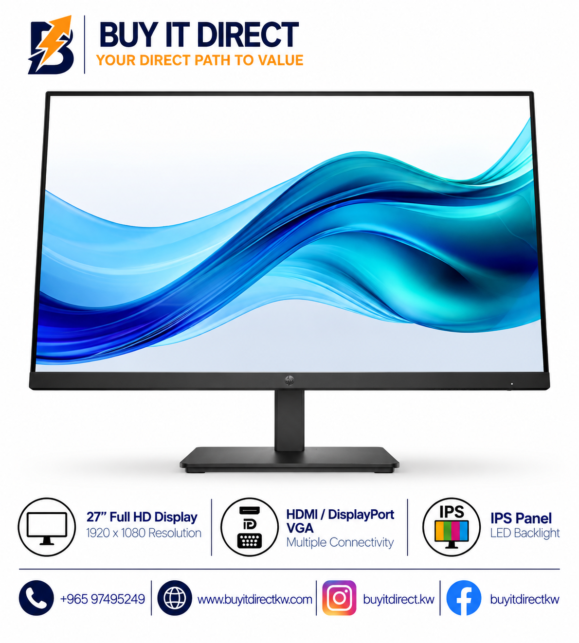 HP S3 Pro 327pe 27" LED Monitor - FHD / HDMI / VGA / DP