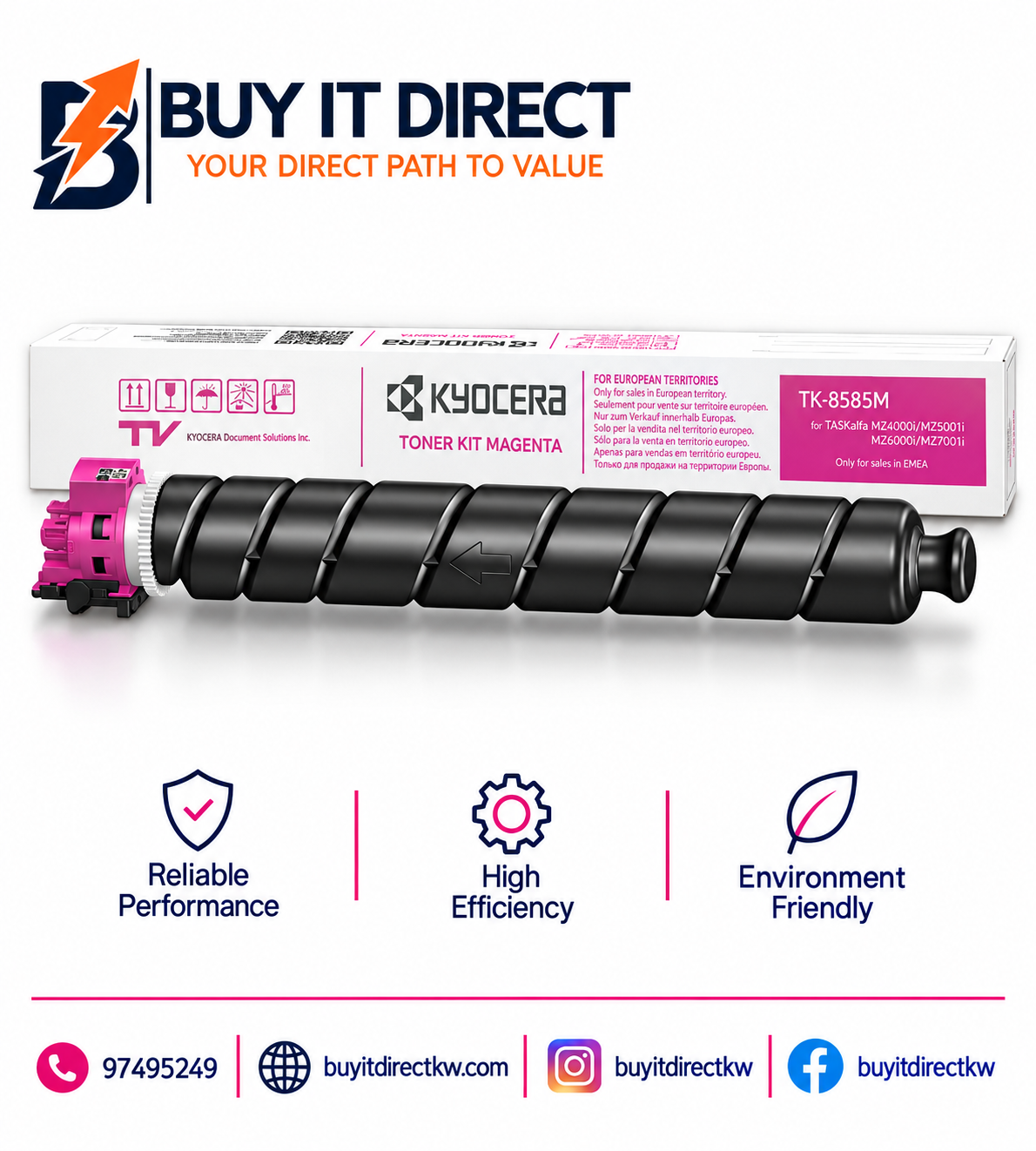 خرطوشة تونر أصلية أرجواني Kyocera TK8585M