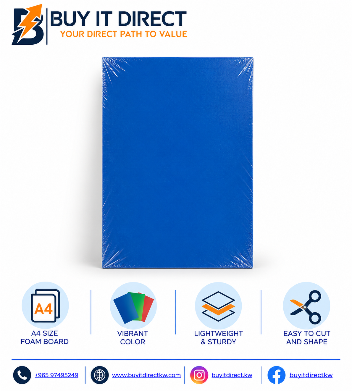 Foam Board A4 Blue