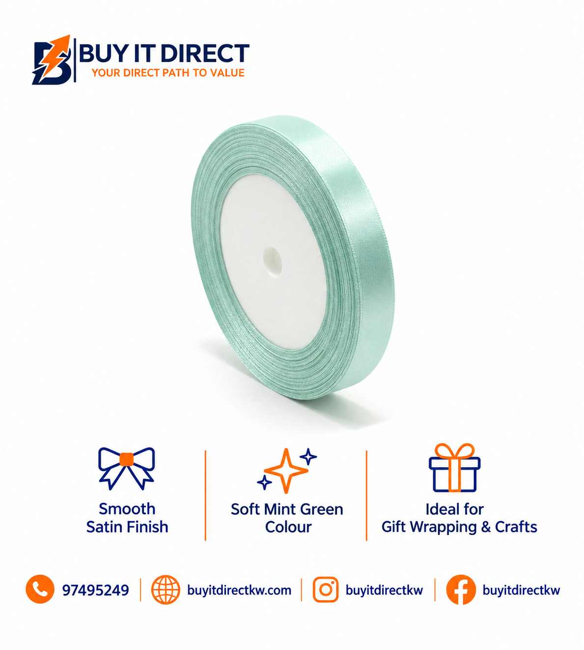 Ribbon 1.2cm – Turquoise Blue