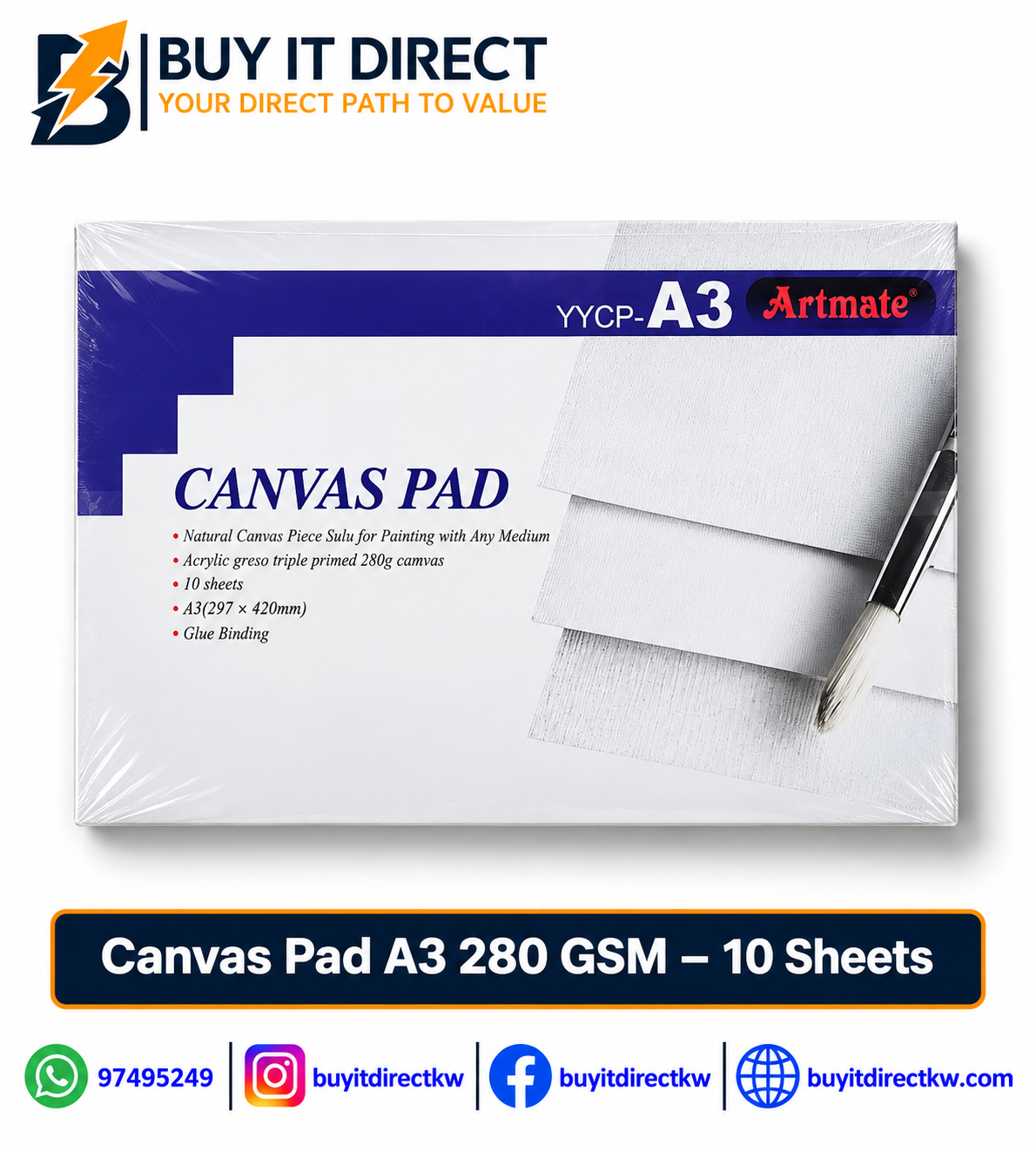 CANVAS PAD A3 – 10 SHEETS