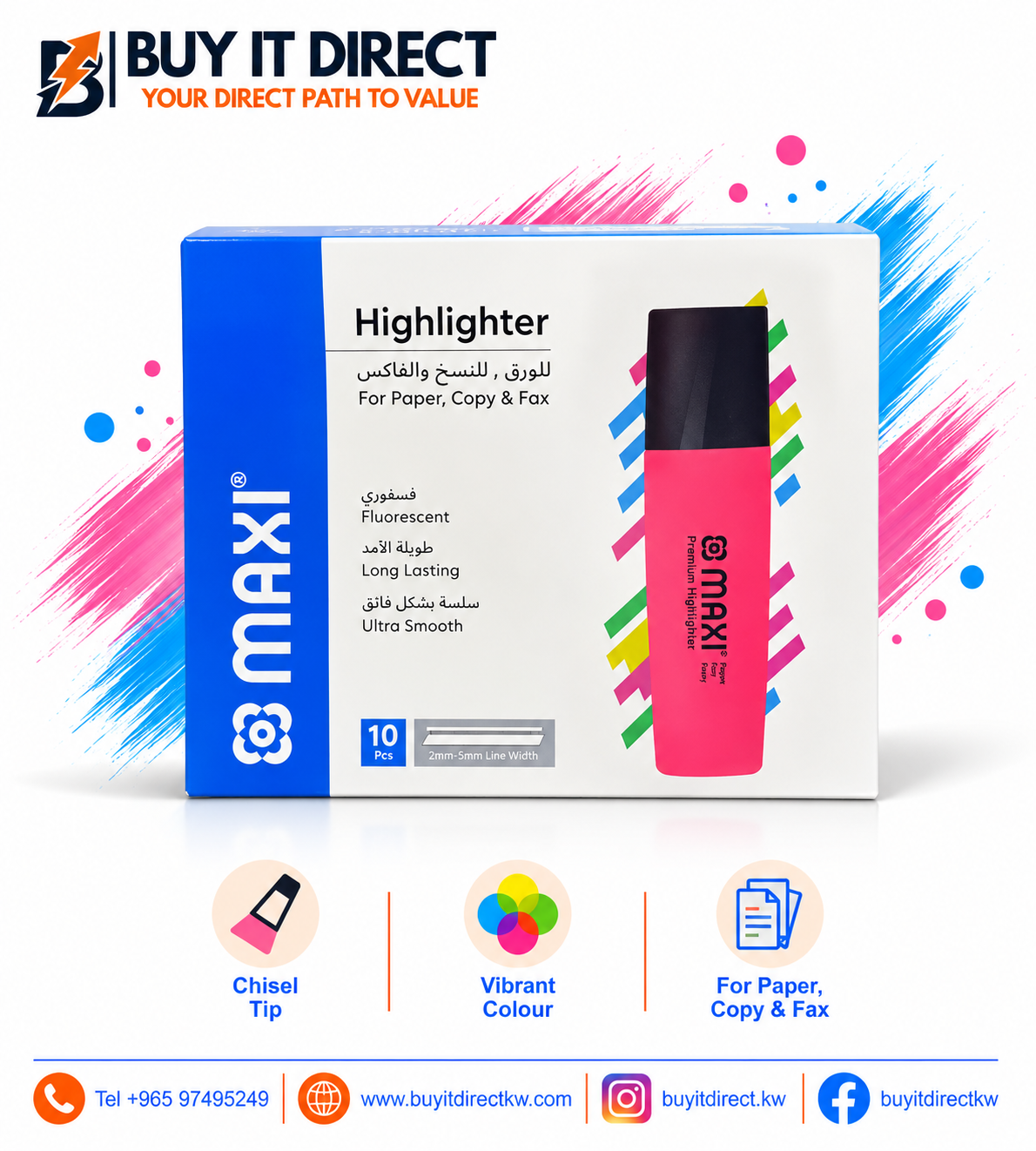 Pink Highlighters Pack of 10