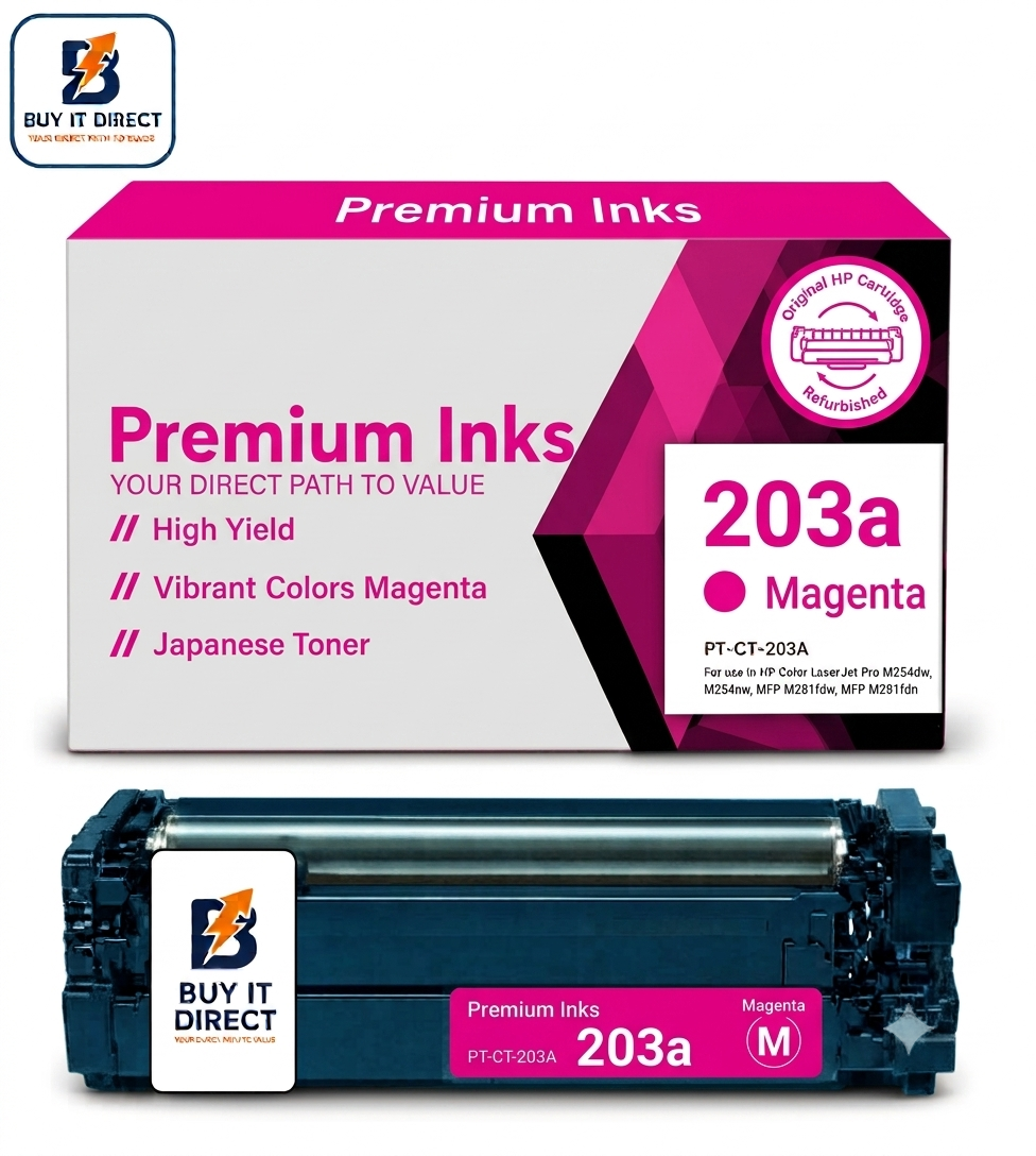 خرطوشة تونر Premium 203A أرجواني متوافقة CF543A لطابعات HP Color LaserJet Pro M254 وM280 وM281