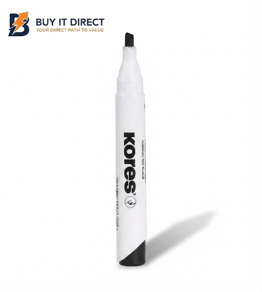 Kores White Board Marker Black Chisel Tip