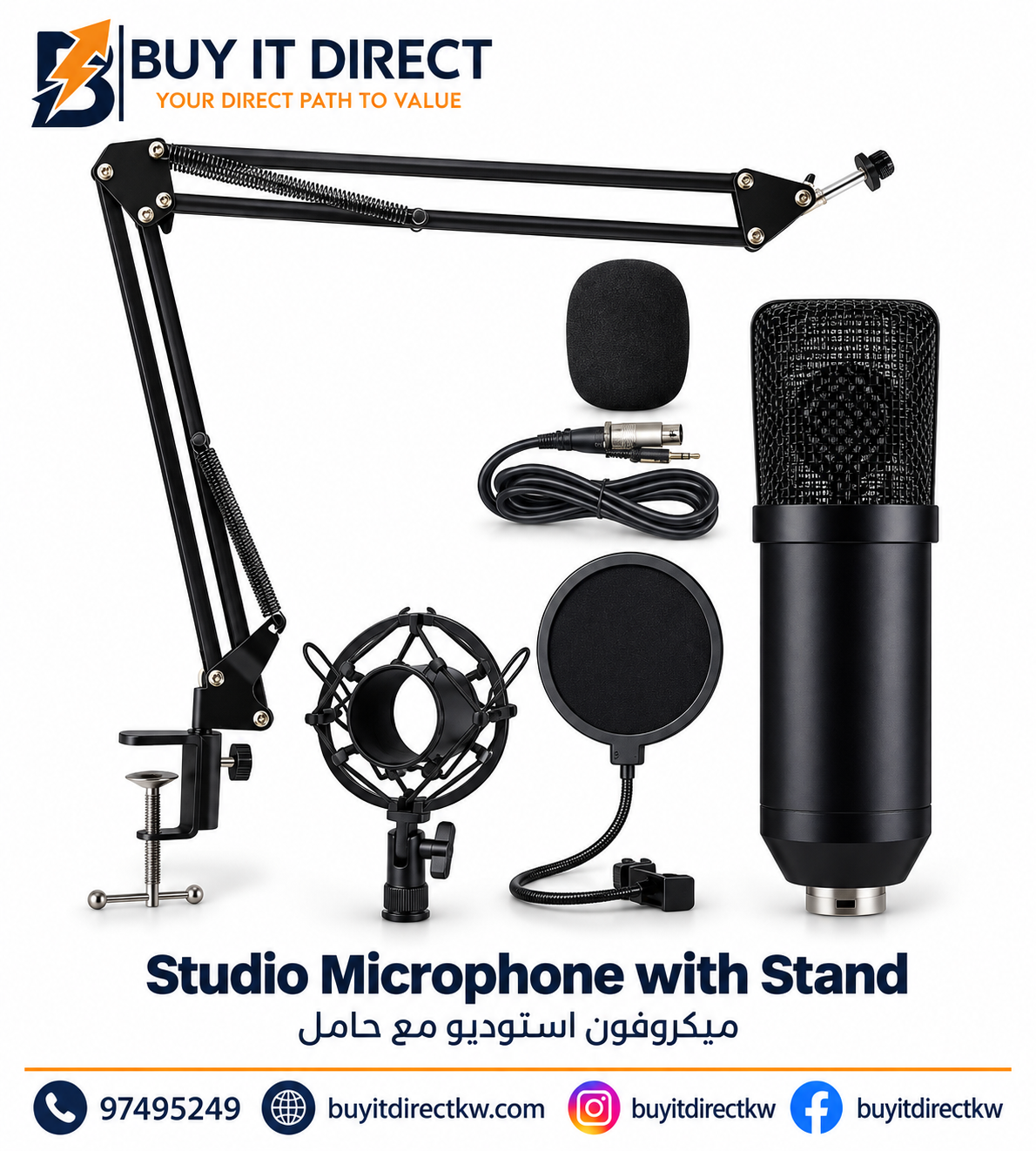 Studio Microphone with Stand