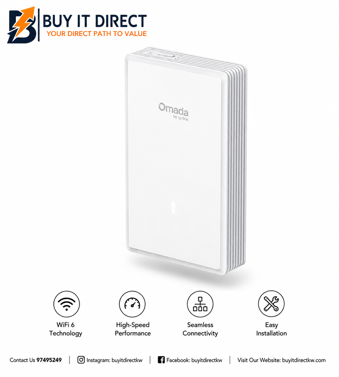 TP-Link Omada EAP725-Wall BE5000 Wi-Fi 7 Wall Plate Access Point with 2.5G Ethernet EAP725-Wall