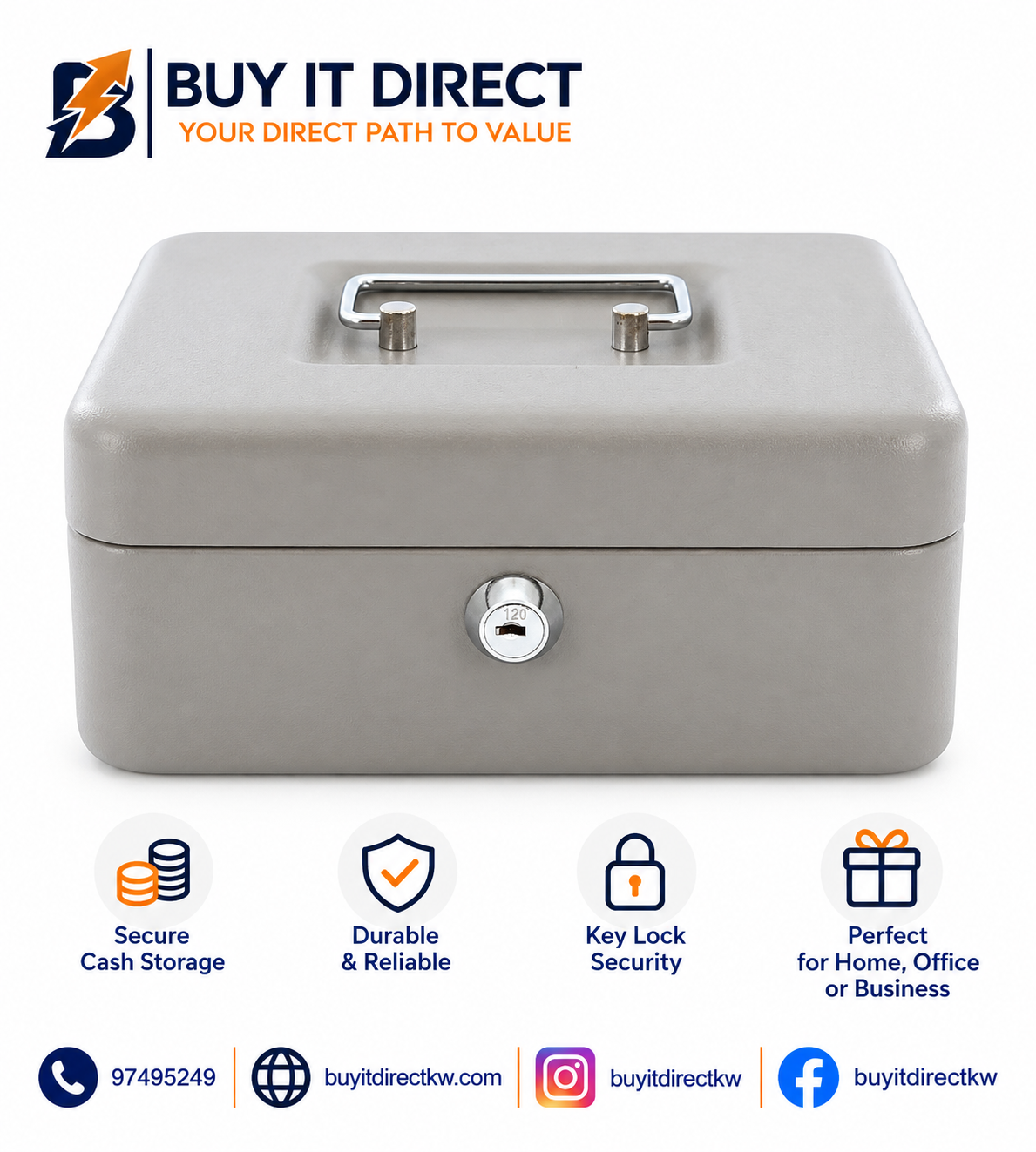 Falcon Cash Box Small Matte Grey