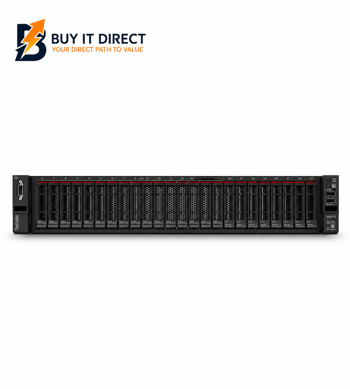 Lenovo ThinkSystem SR650 V3 - Xeon Silver 4514Y - 2.0GHz / 16-Cores / 64GB / 2x 1100Watts Titanium Power Supply / Rack (2U)