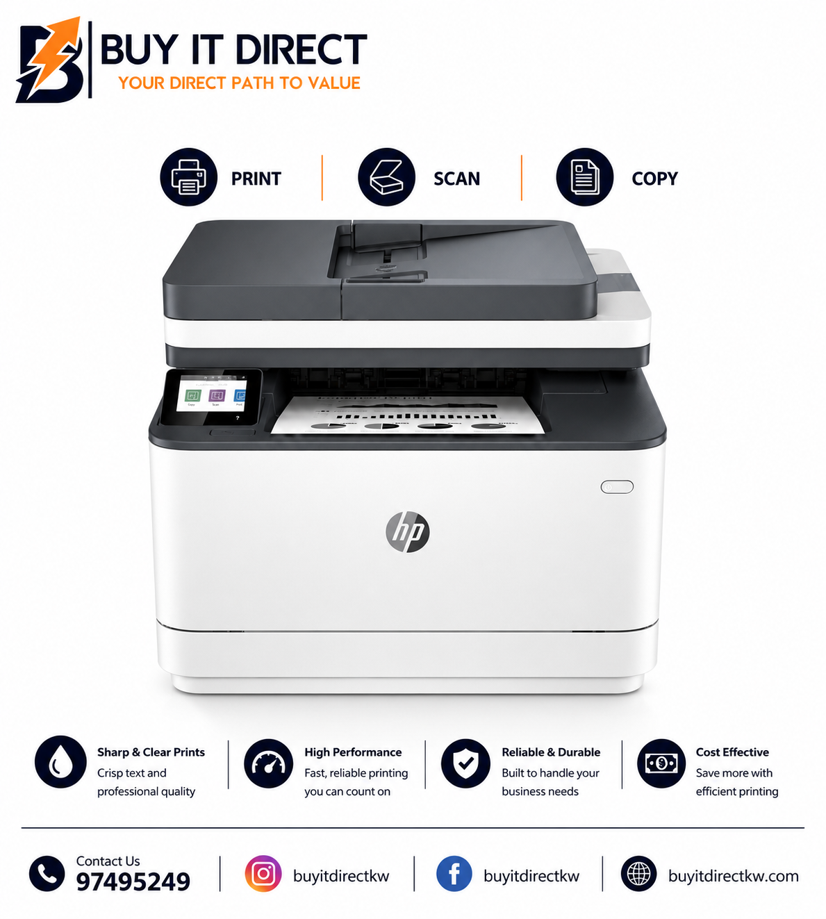 طابعة HP LaserJet Pro MFP 3103fdw متعددة الوظائف أحادية اللون A4 مع Wi-Fi والطباعة على الوجهين