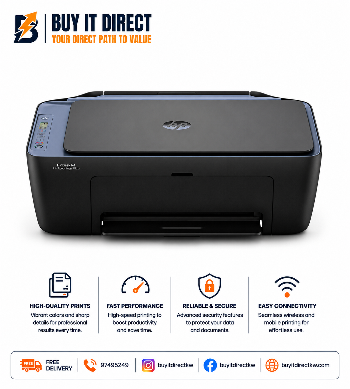 HP DeskJet Ink Advantage Ultra 5127 All In One Printer Print Copy Scan WiFi