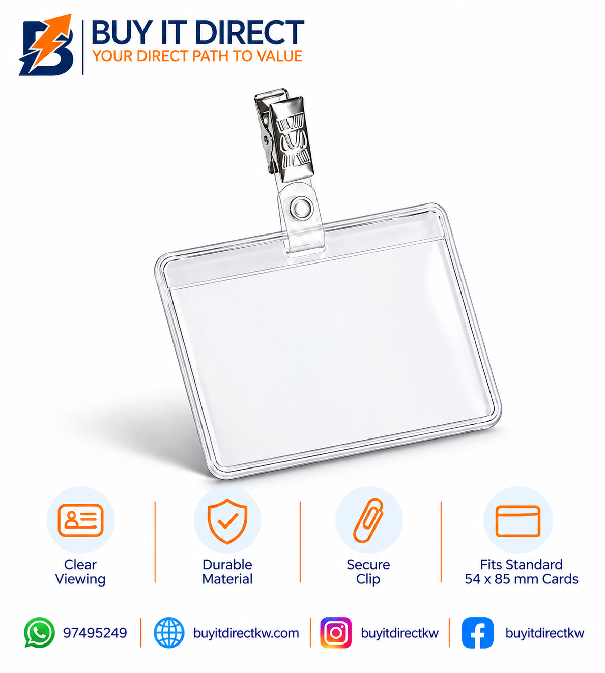 DURABLE Name Badge Holder with Metal Clip 60 x 90 mm