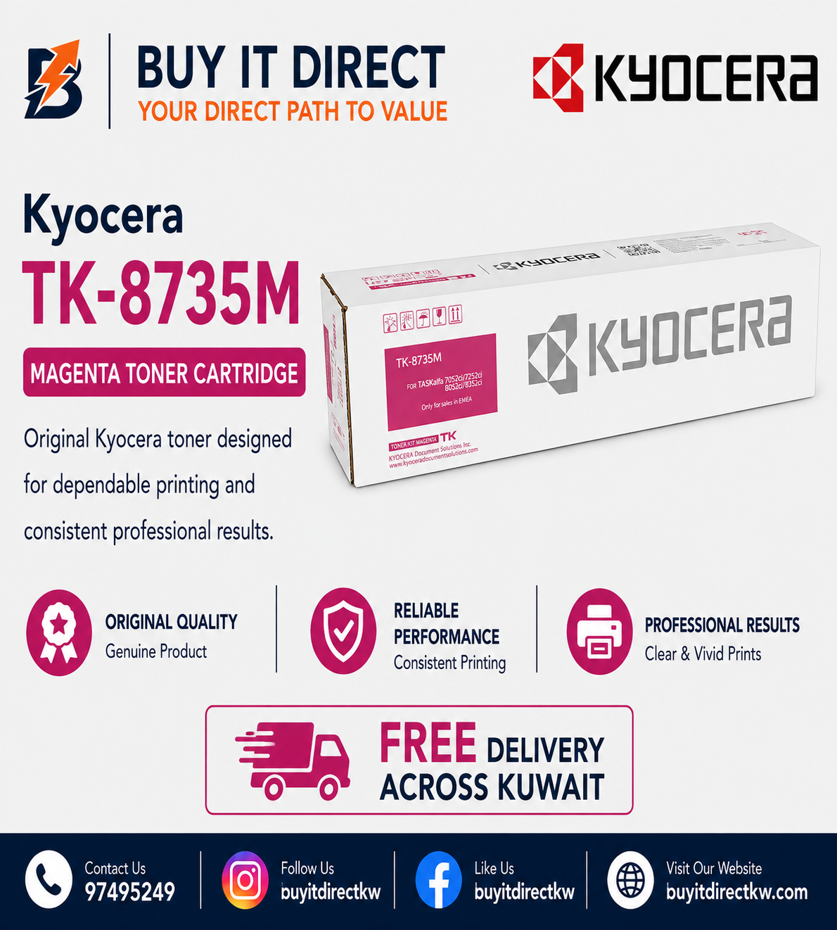 Kyocera TK8735M Magenta Toner Cartridge