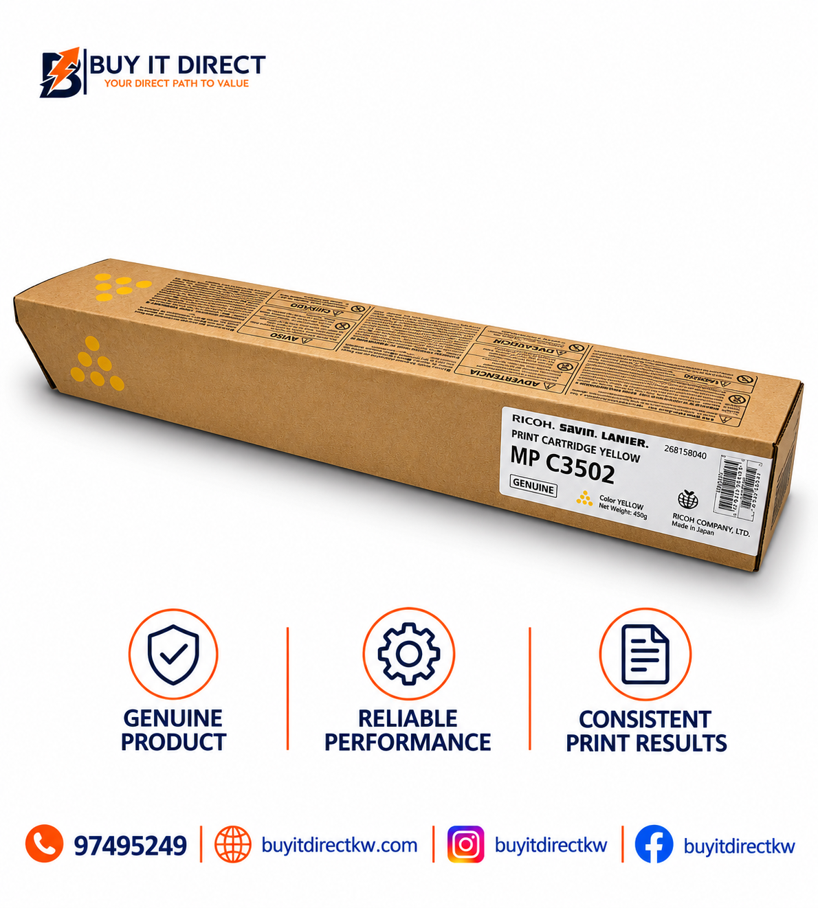 خرطوشة تونر ريكو MP C3502 أصفر