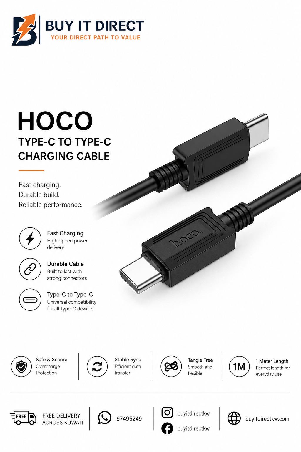 X73 Type C to Type C 60W Charging Data Cable