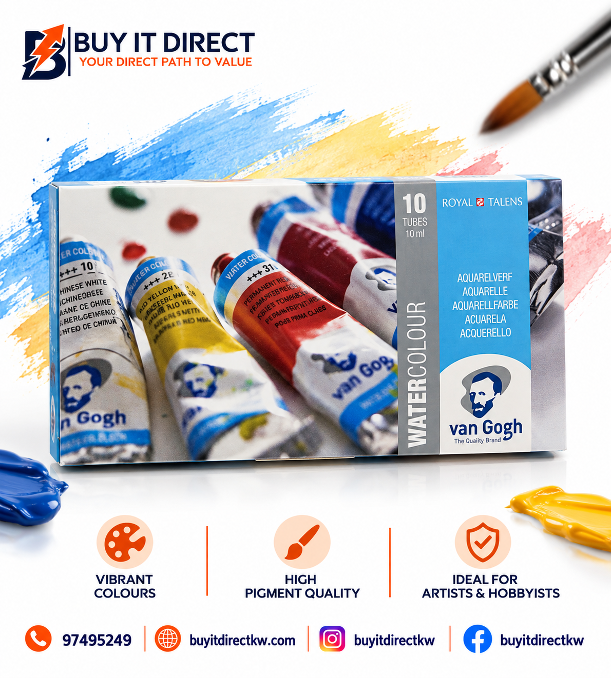 Aquarelle Oil Colour Set 10 Tubes 10 ml