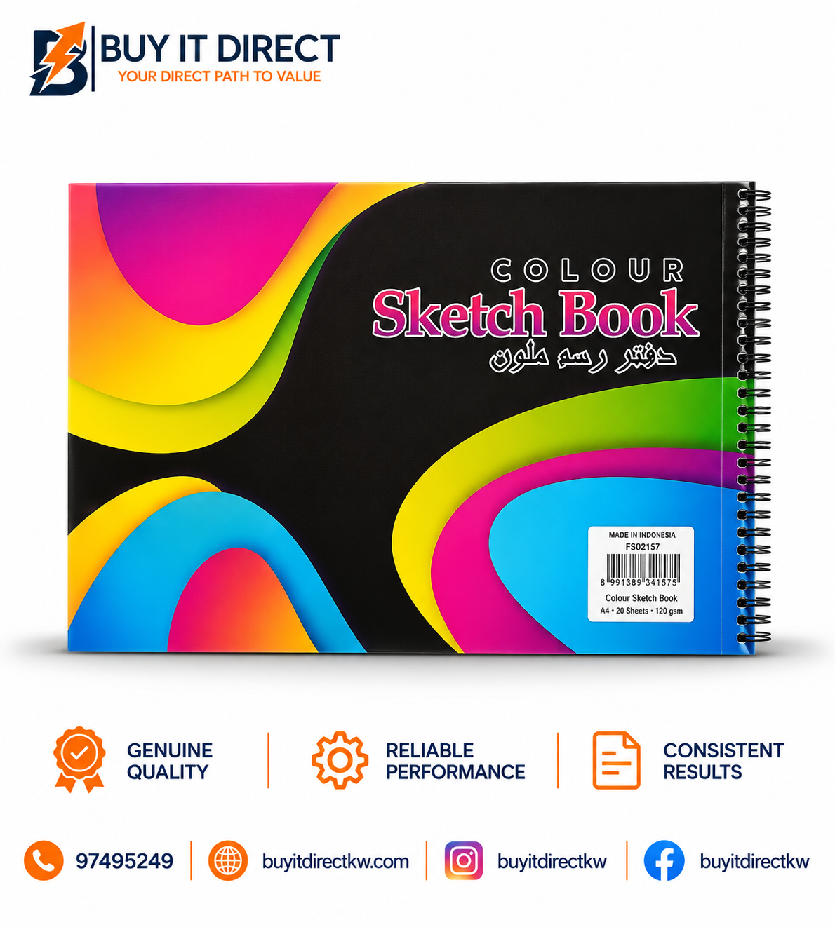 Colour Sketch Book A4 20 Sheets