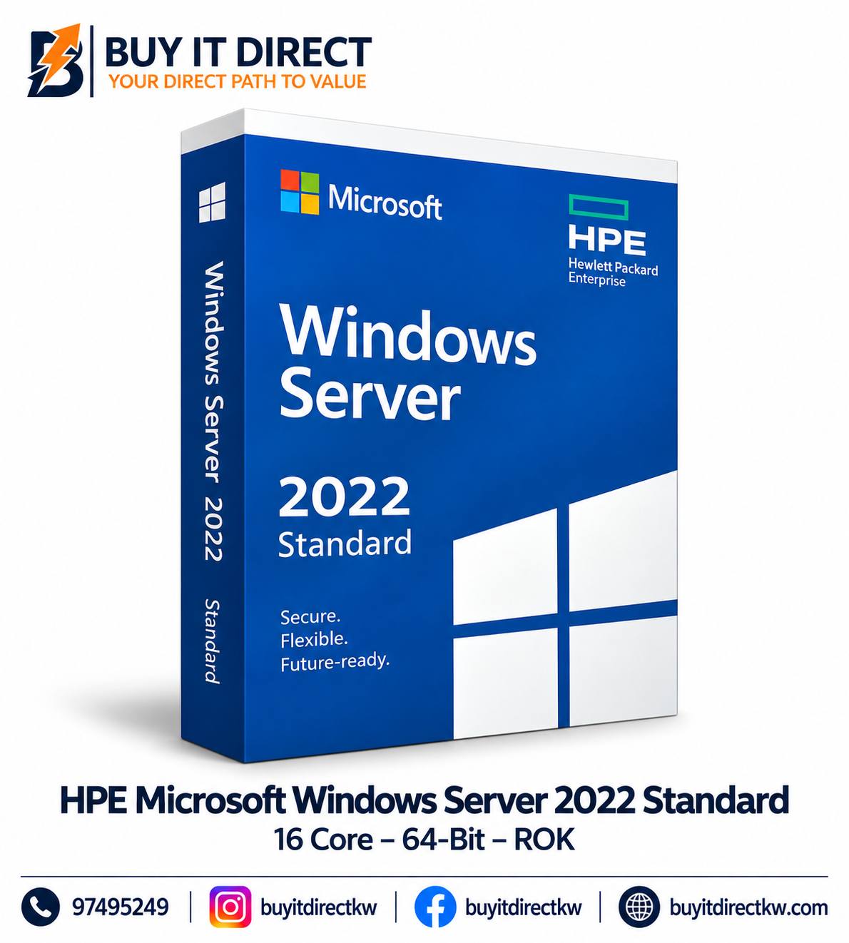 HPE Microsoft Windows Server 2022 Standard – 16 Core – 64-Bit – ROK