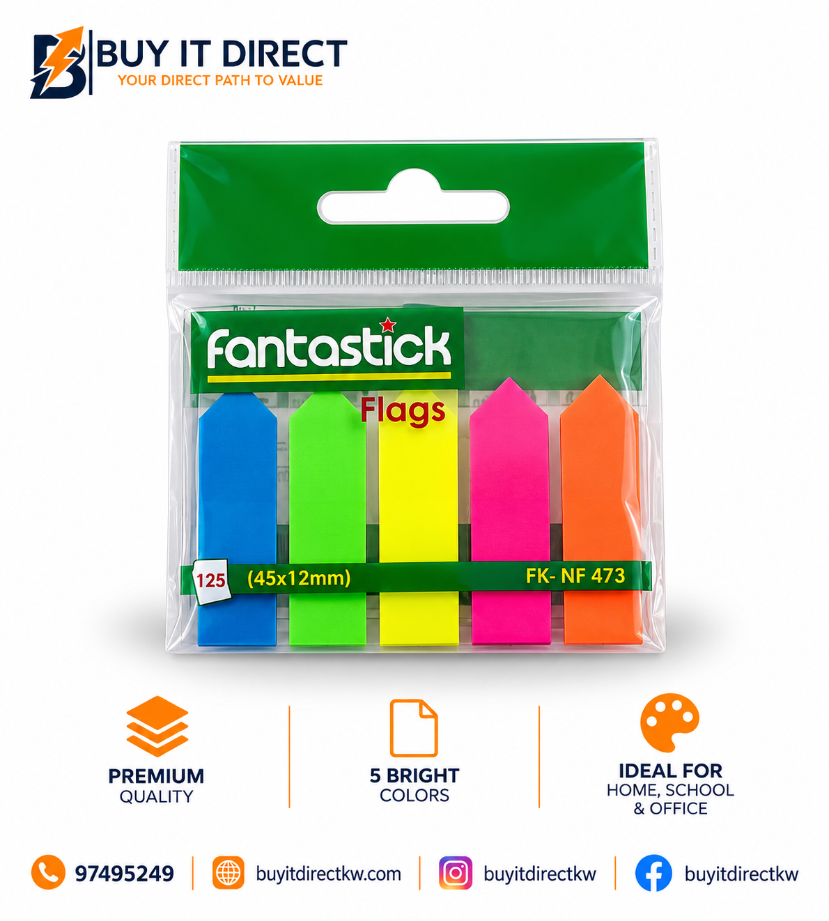 Fantastick Flags 125 Pieces 45 x 12 mm