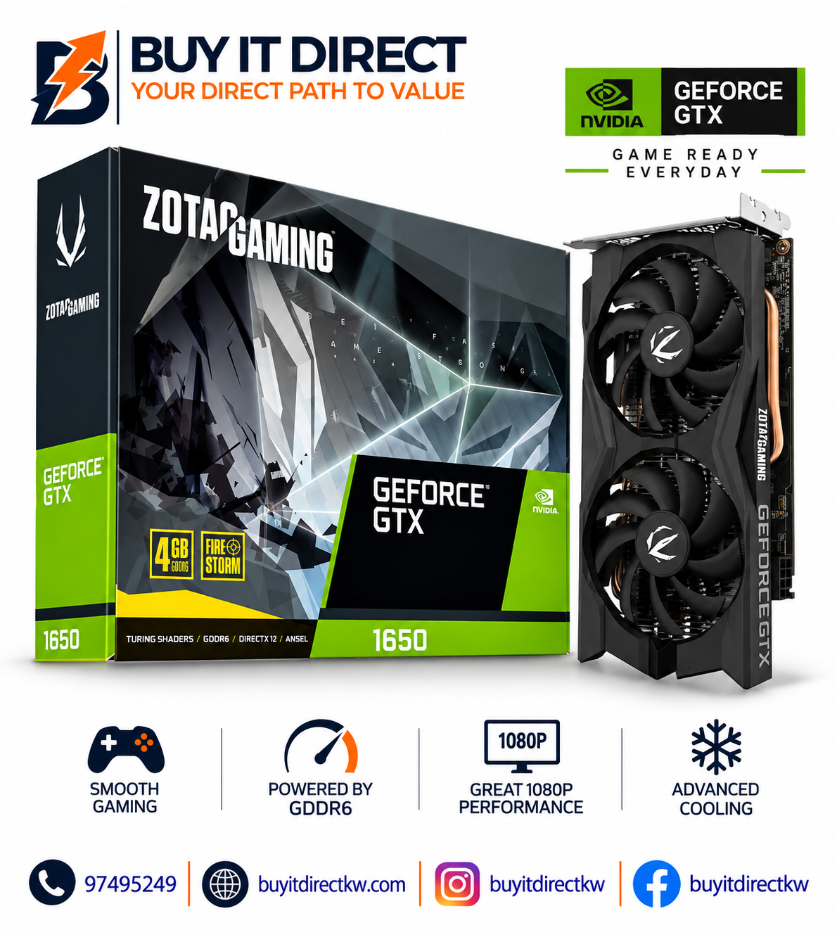 ZOTAC GAMING GeForce GTX 1650 4GB Graphics Card
