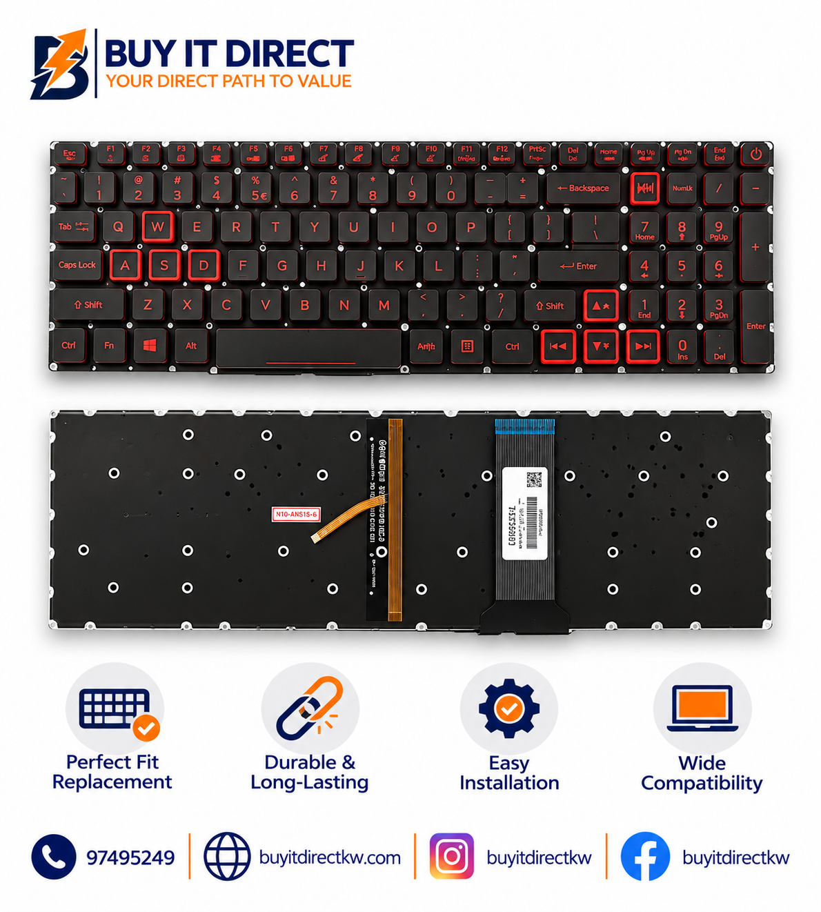 ACER Nitro 5 Predator Helios 300 Laptop Keyboard Compatible with VX5 AN515 AN515 51 G3 571 Series