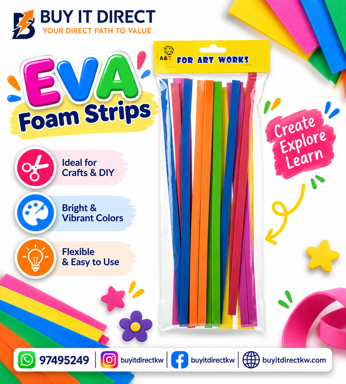 Foam Shapes – Colored Strips