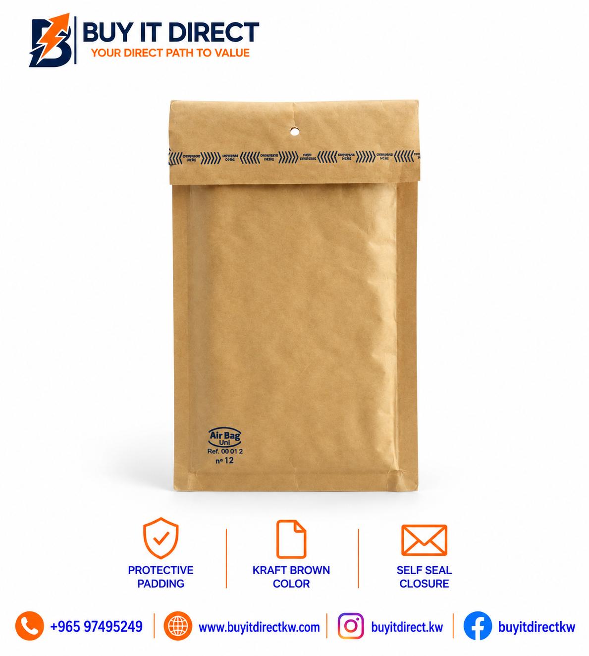 Padded Envelope – Kraft Brown No. 12