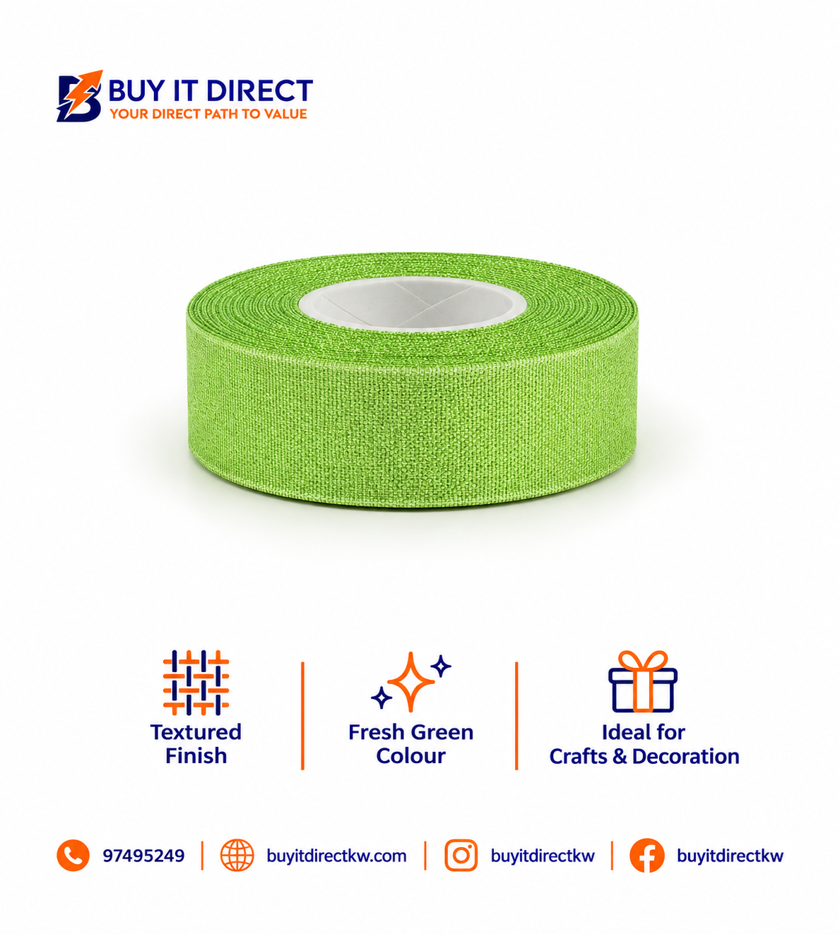 Ribbon 2.5cm Light Green Glitter