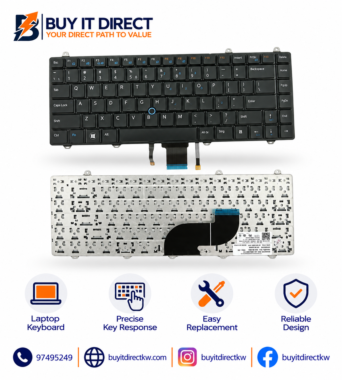 Dell Studio 14 14Z 1450 1457 Laptop Keyboard Black US English Arabic Layout
