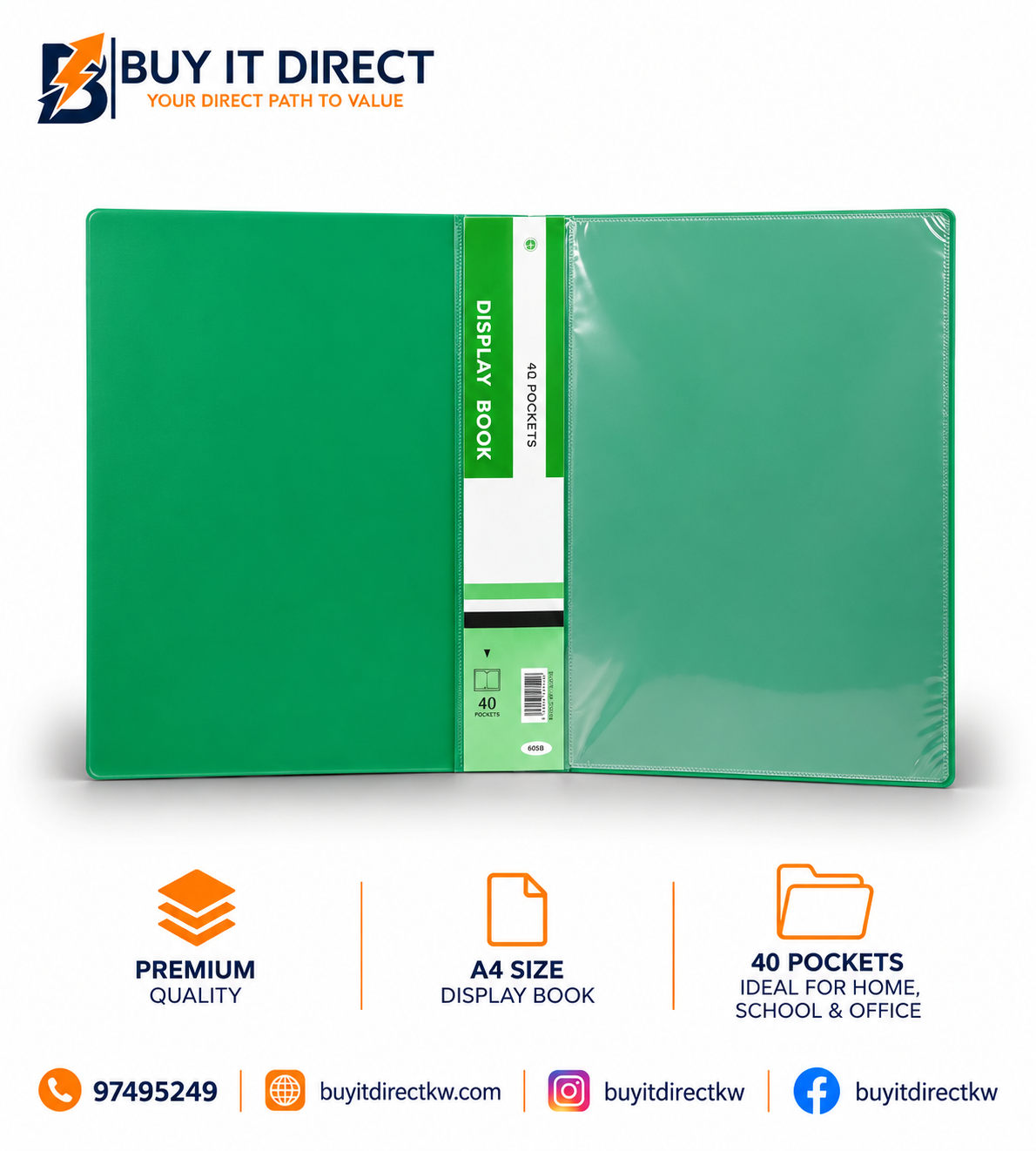 A4 Display Book – 40 Pockets
