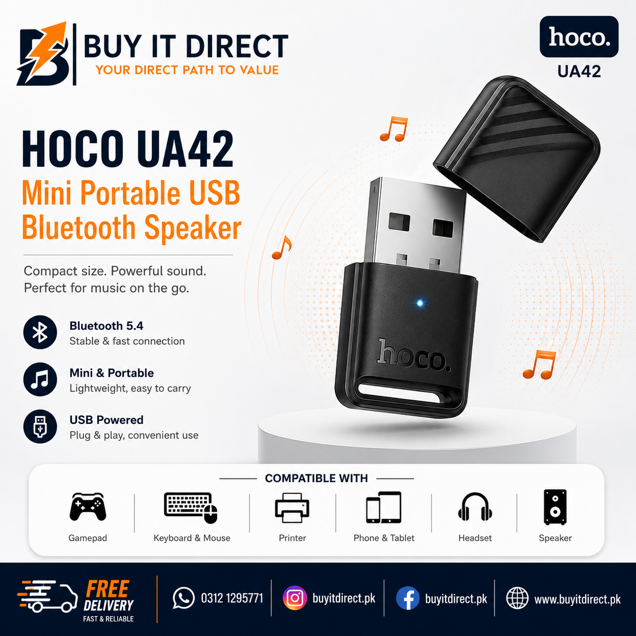 Hoco UA42 Mini Portable USB Bluetooth Speaker