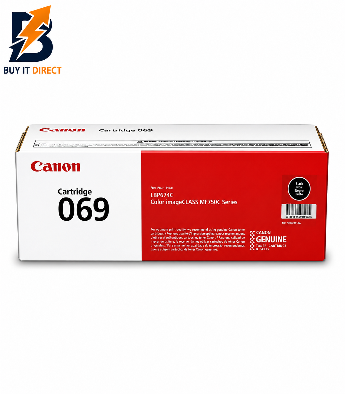 Canon 069 Black Toner Cartridge – 2.1K Pages/ Black Color/ Toner Cartridge