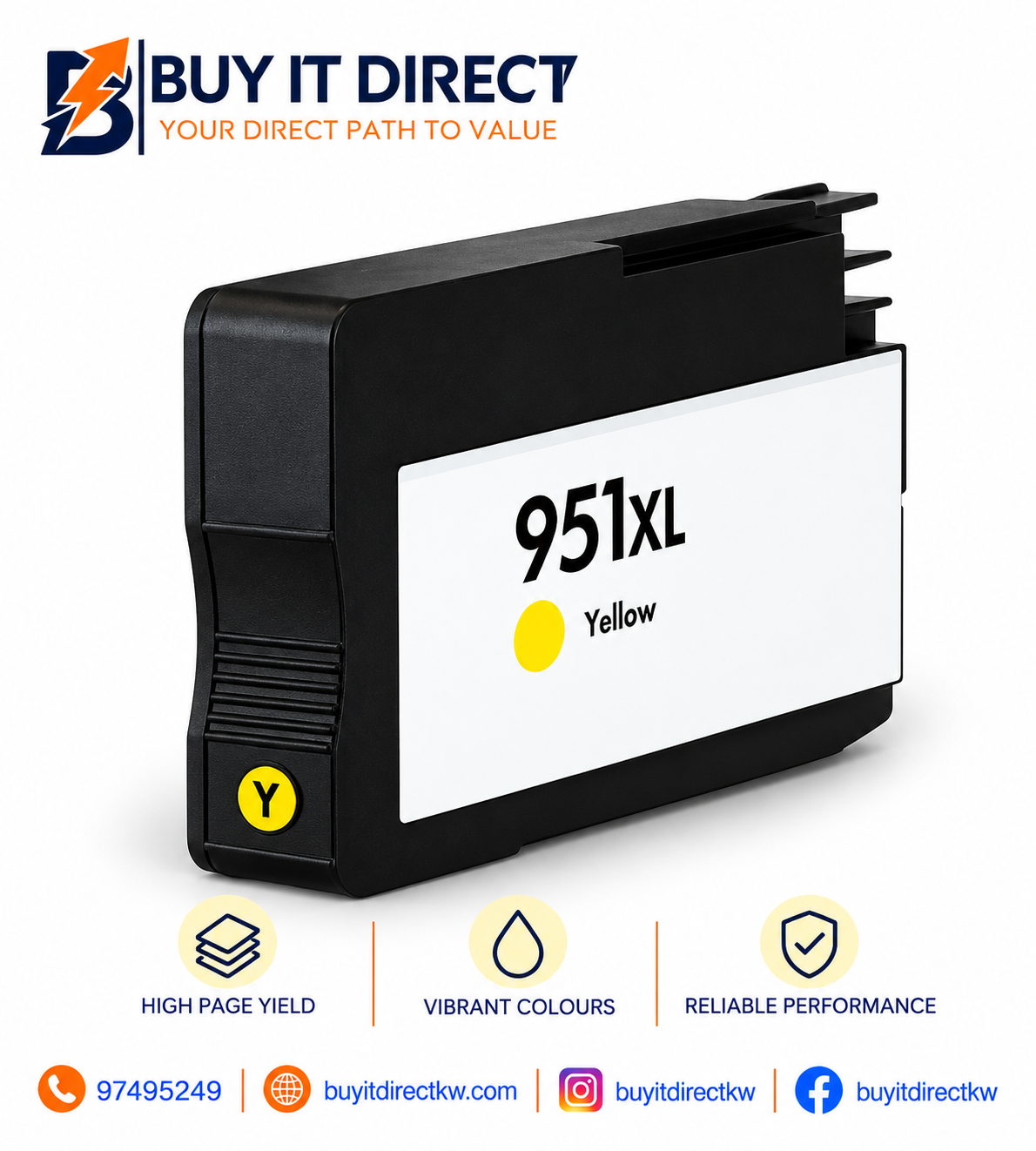Premium Compatible Ink Cartridge for HP 951XL Yellow