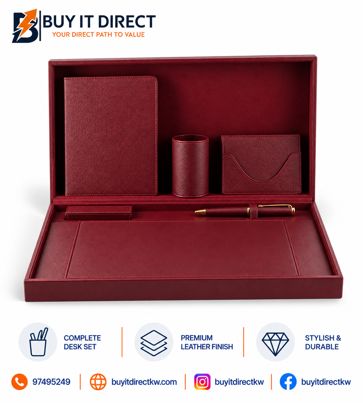 Desktop Set Burgundy