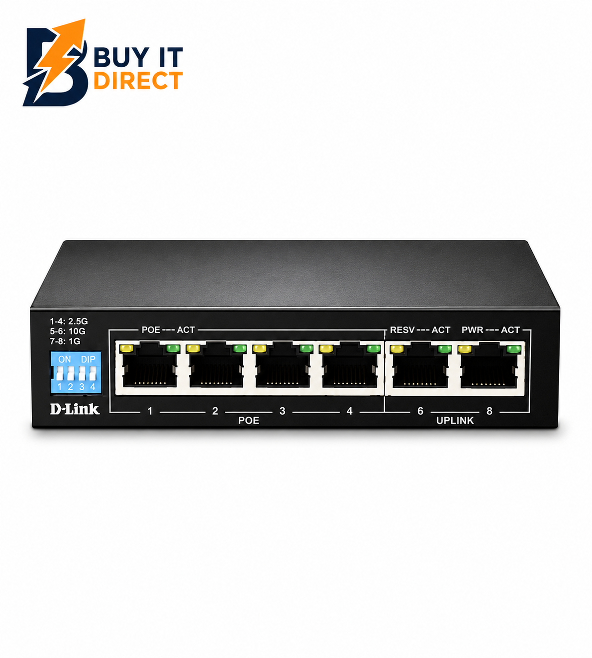 مبدل D-Link DGS-F1006P-E بتقنية PoE بـ6 منافذ Gigabit