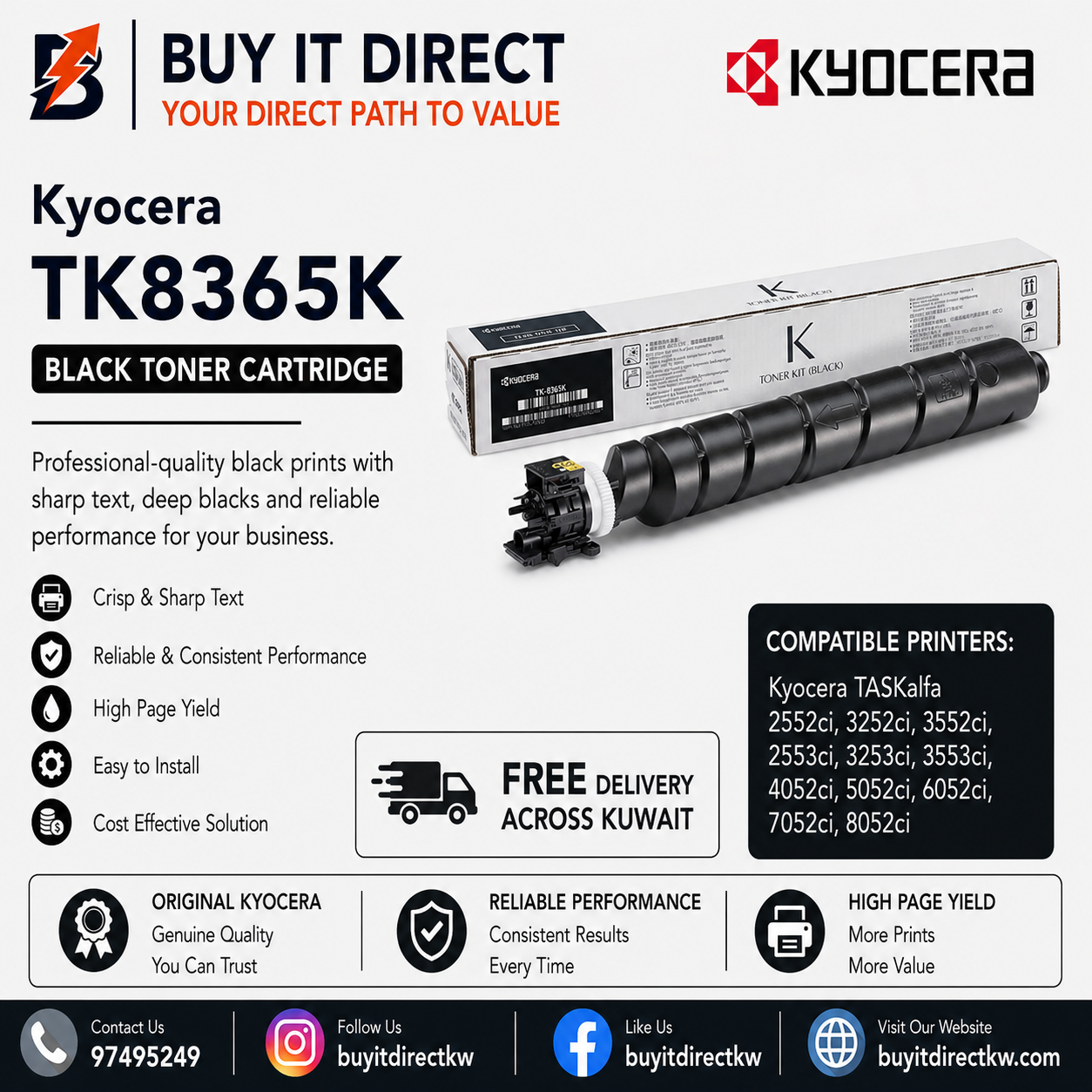 Kyocera TK8365K Black Toner Cartridge
