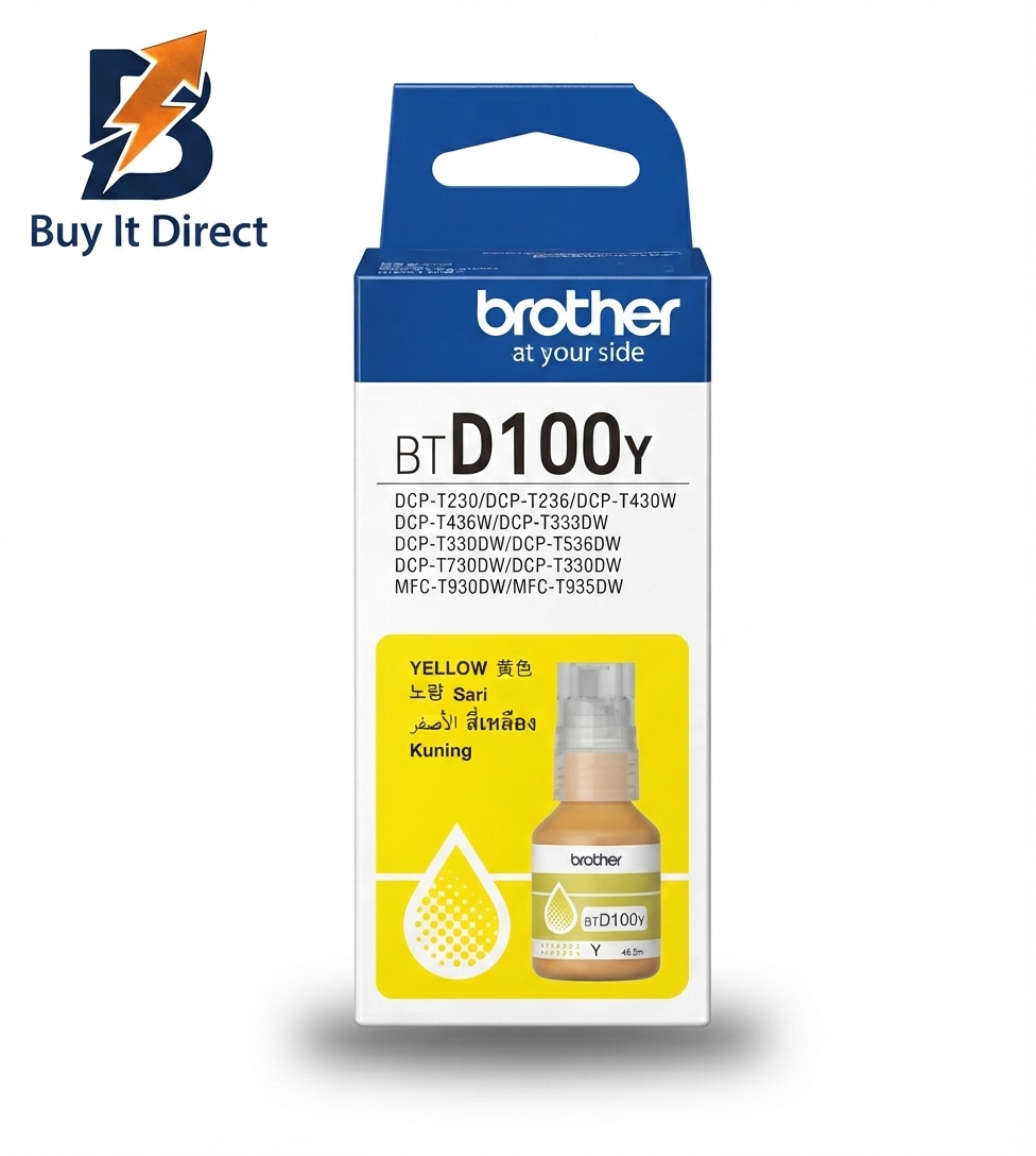Brother Genuine BTD100Y Yellow Ink Bottle